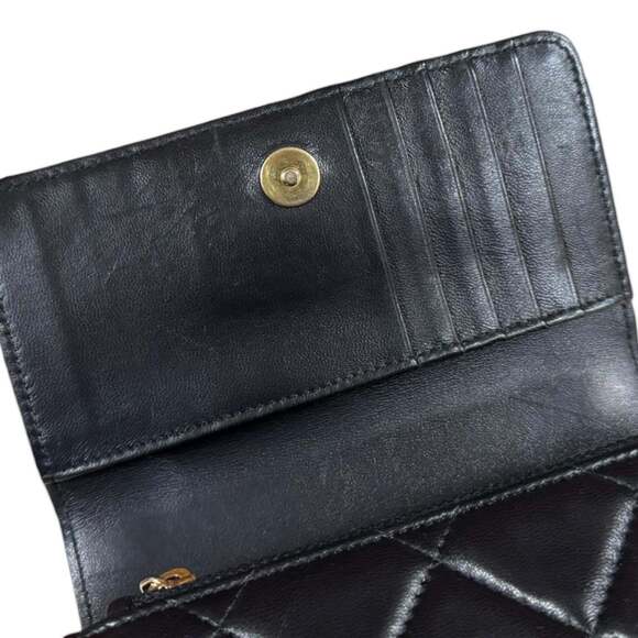 CHANEL Authentic Black Lambskin Leather Wallet - Picture 9 of 16